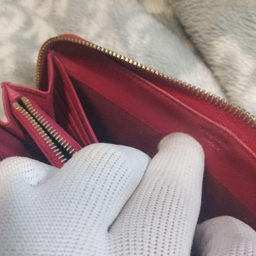 PRADA サフィアーノラウンドファスナー 長財布 リボン付き