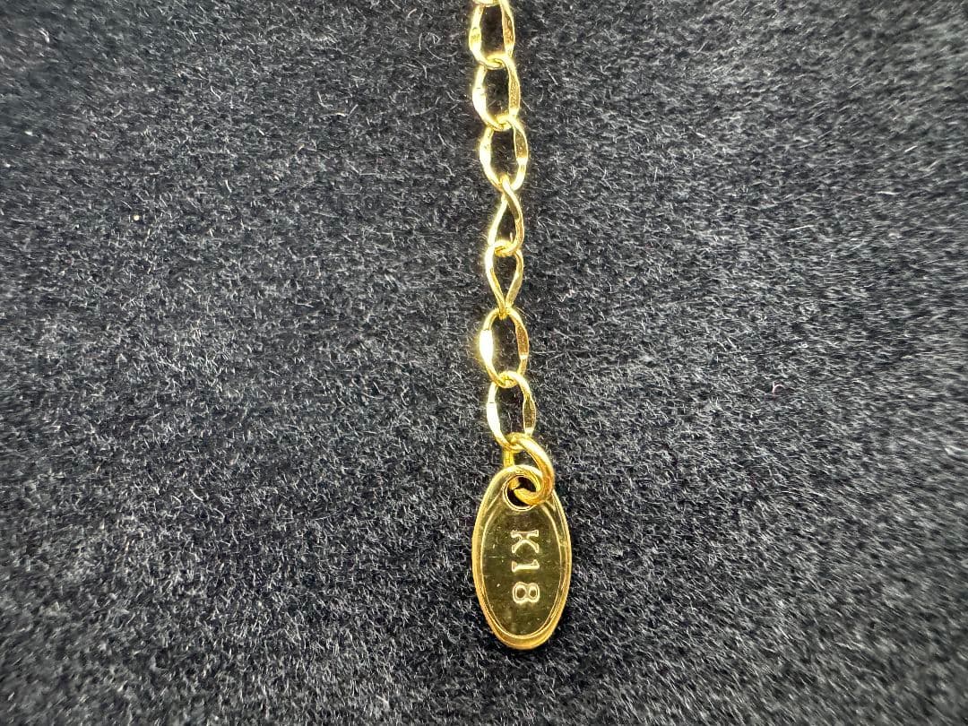 K18 チェーンブレスレット 丸いプレート付き2.31g