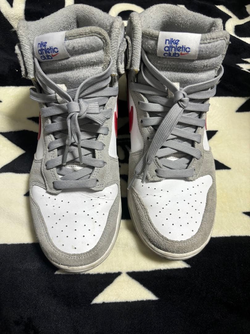 Nike Dunk ハイカット シューズ グレー/レッド　26.5