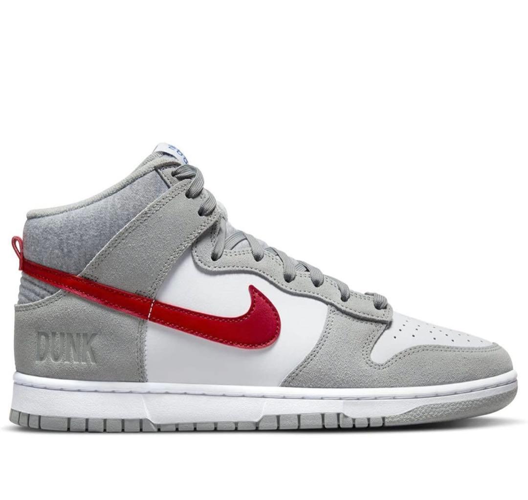 Nike Dunk ハイカット シューズ グレー/レッド　26.5