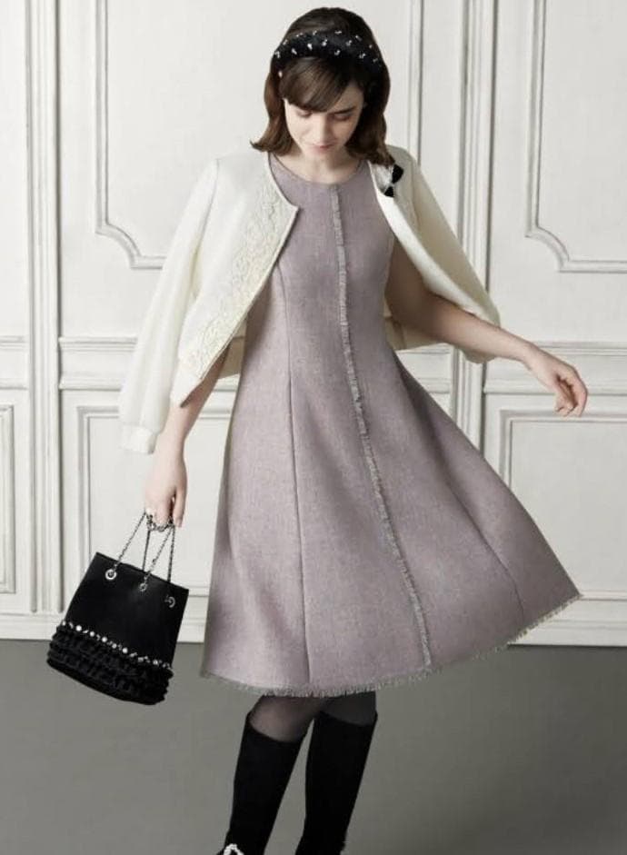 Rene ルネピンクツイードワンピース34