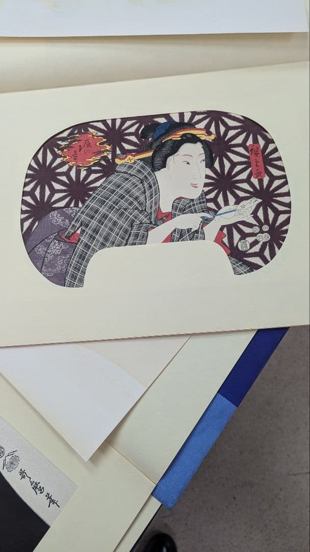 古法純手摺木版画■未刊 浮世絵美人名画撰■アダチ版画研究所