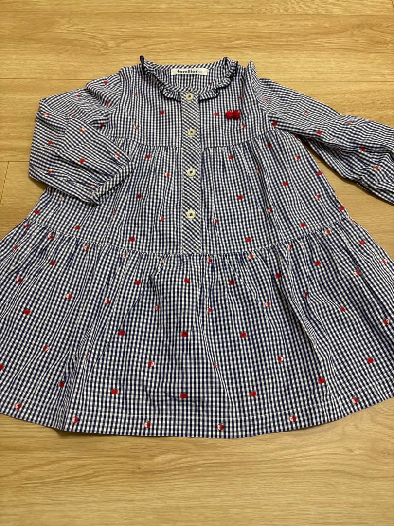 familiar ファミリア サイズ100 長袖ワンピース - メルカリ