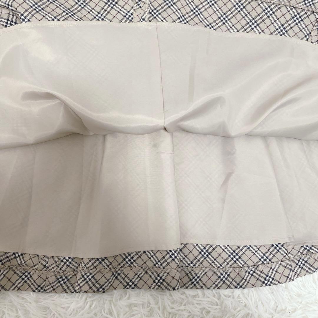 バーバリーブルーレーベル ノバチェック柄ワンピース ベルト付き ベージュ 上品