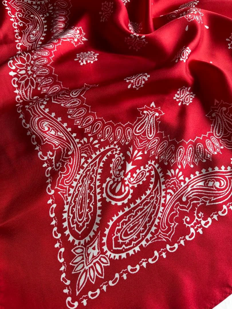 UNUSED（アンユーズド）レッド シルクスカーフバンダナ 未使用品