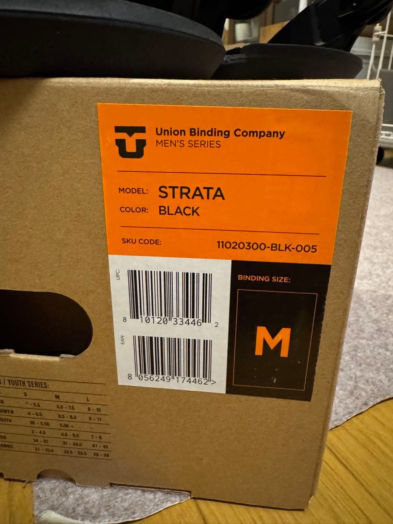 Union Strata ビンディング ブラック M 25〜26 ストラータ
