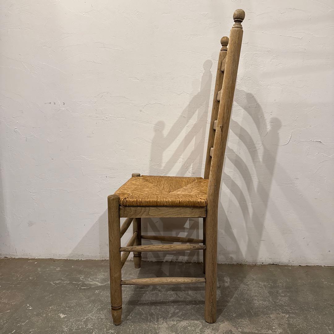 ヴィンテージ　ダイニングチェア　カフェチェア　藁座面　剥離　2