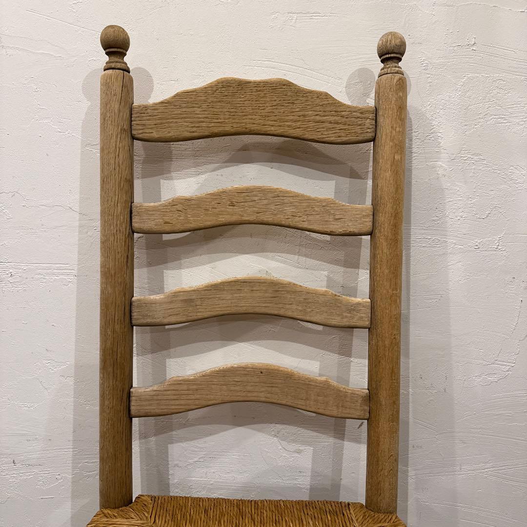 ヴィンテージ　ダイニングチェア　カフェチェア　藁座面　剥離　2