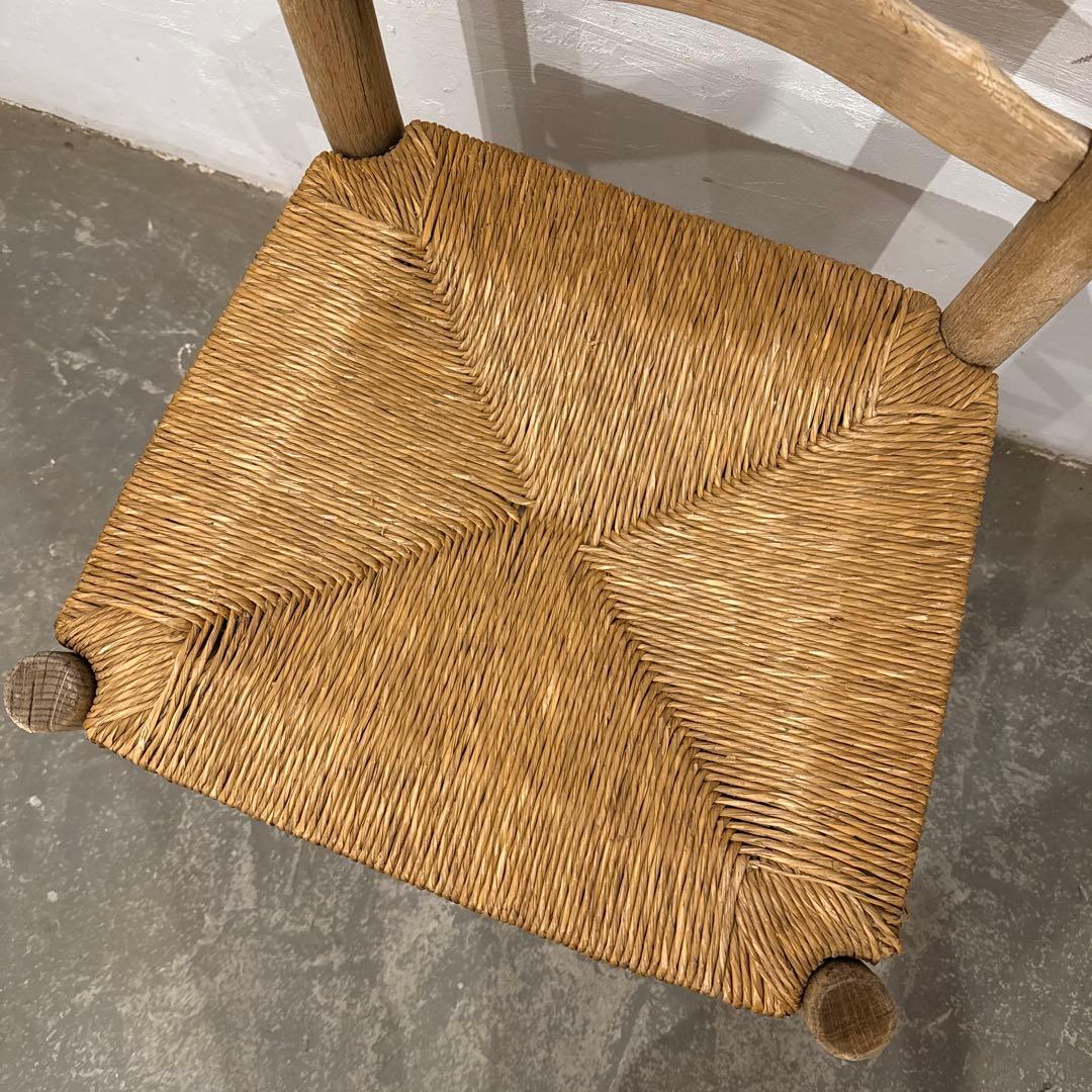 ヴィンテージ　ダイニングチェア　カフェチェア　藁座面　剥離　2