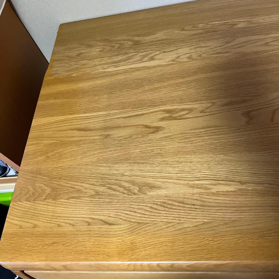 木製シンプルデスク 引き出し2つ　中古デスク、学習机　美品