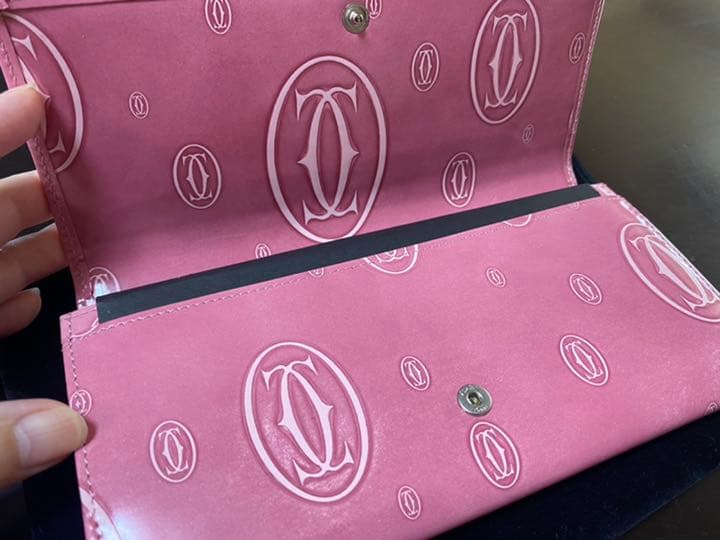 カルティエ　長財布　ピンク