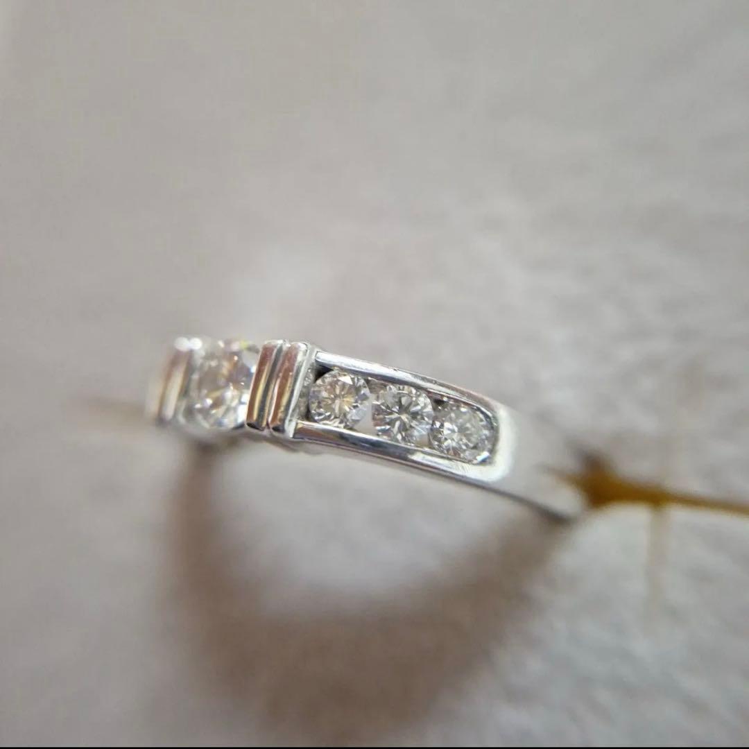 PT900 ダイヤ 0.5ct ハーフエタニティ リング