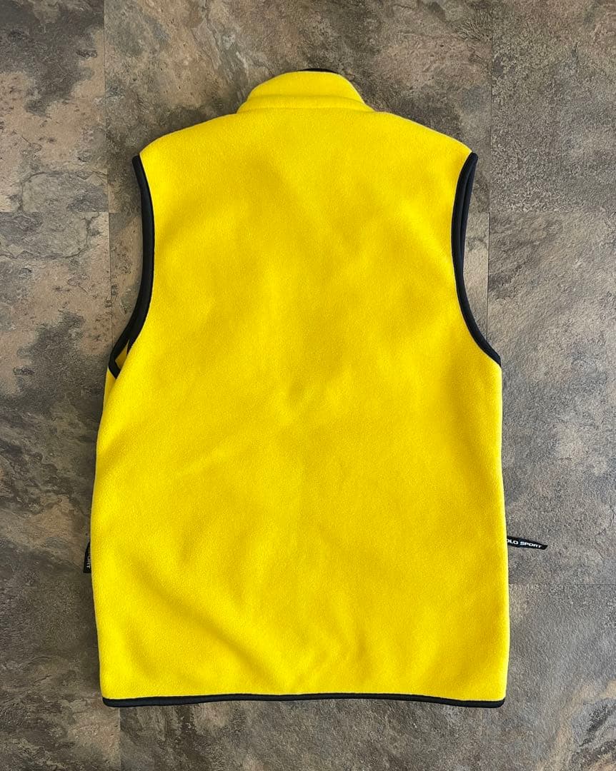 90s POLO SPORT ポロスポーツ フリースベスト イエロー XL