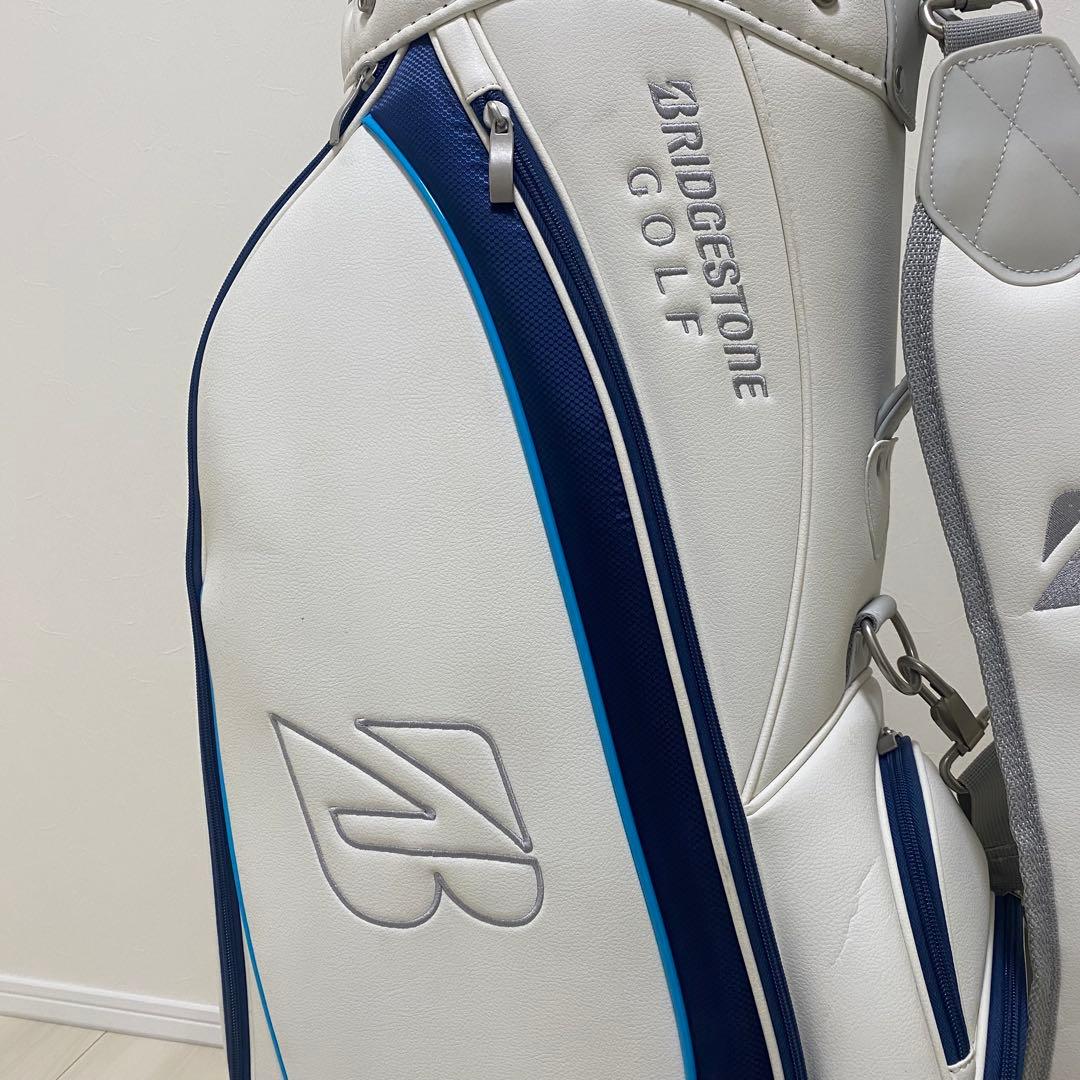 ブリヂストン ゴルフ キャディバッグ 白 フード付き 8型