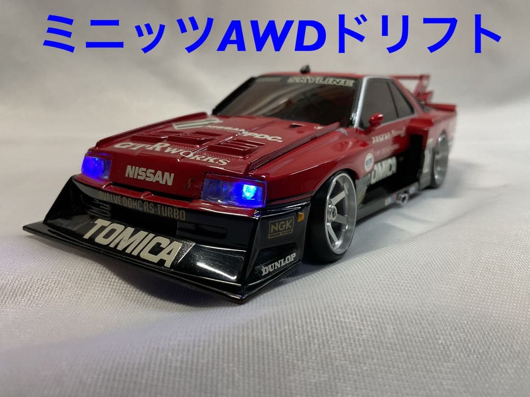京商 ミニッツ AWD ドリフトスカイラインAFS2.4G基盤 アルミホイール付