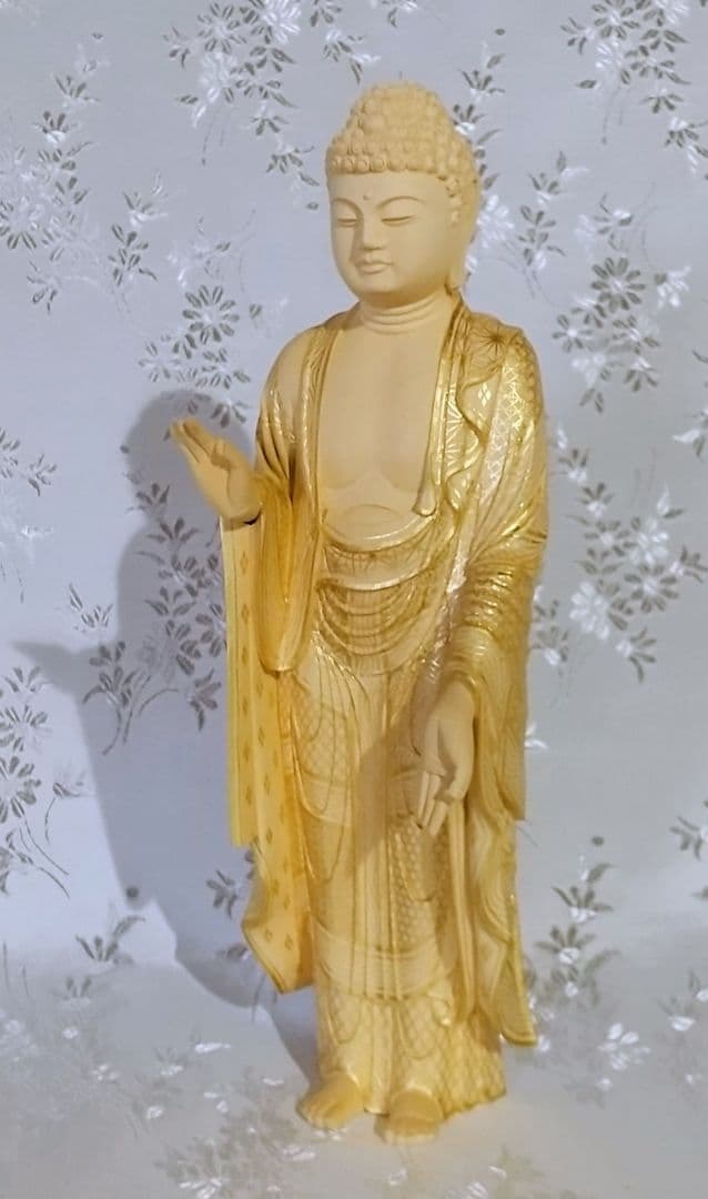 阿弥陀如来立像 5寸 像のみ #547 木彫 仏像