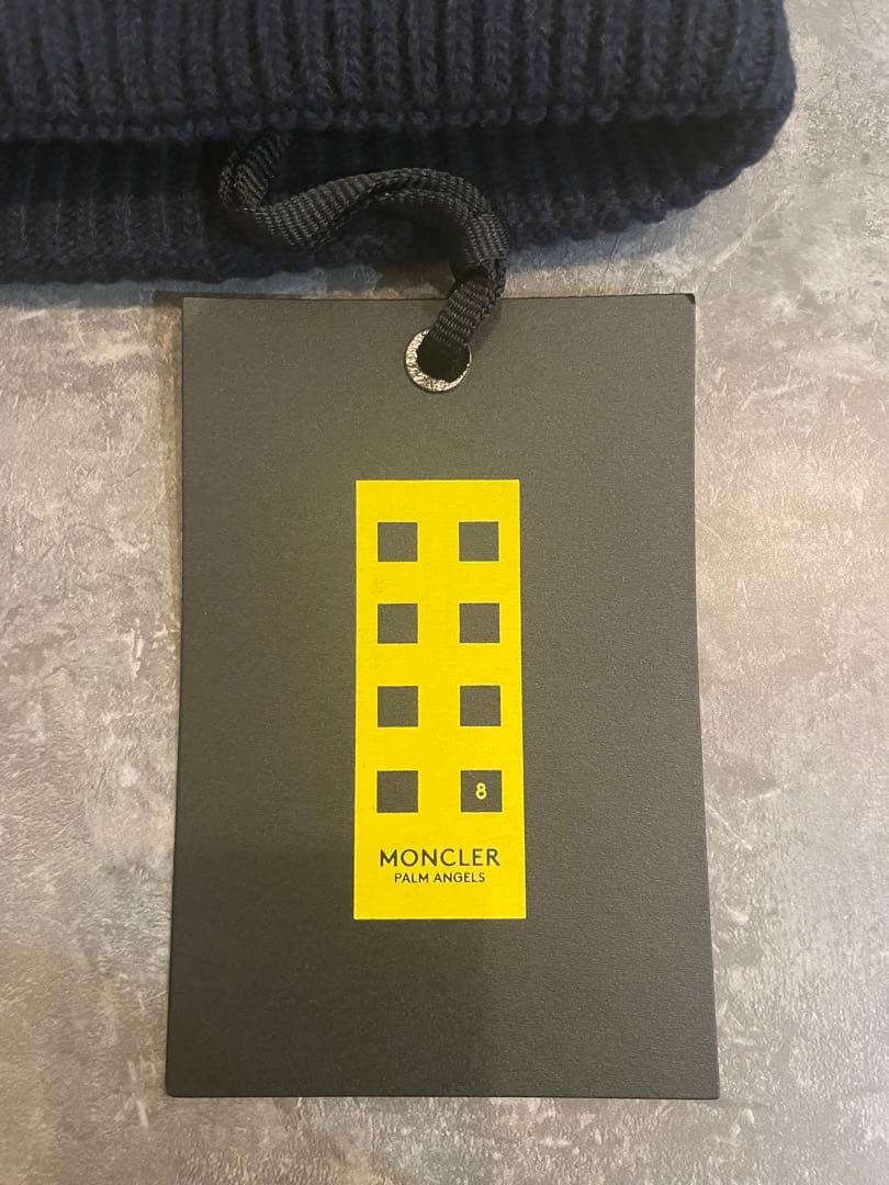 ネイビー　MONCLER PALM ANGELS　ニットキャップ　モンクレール
