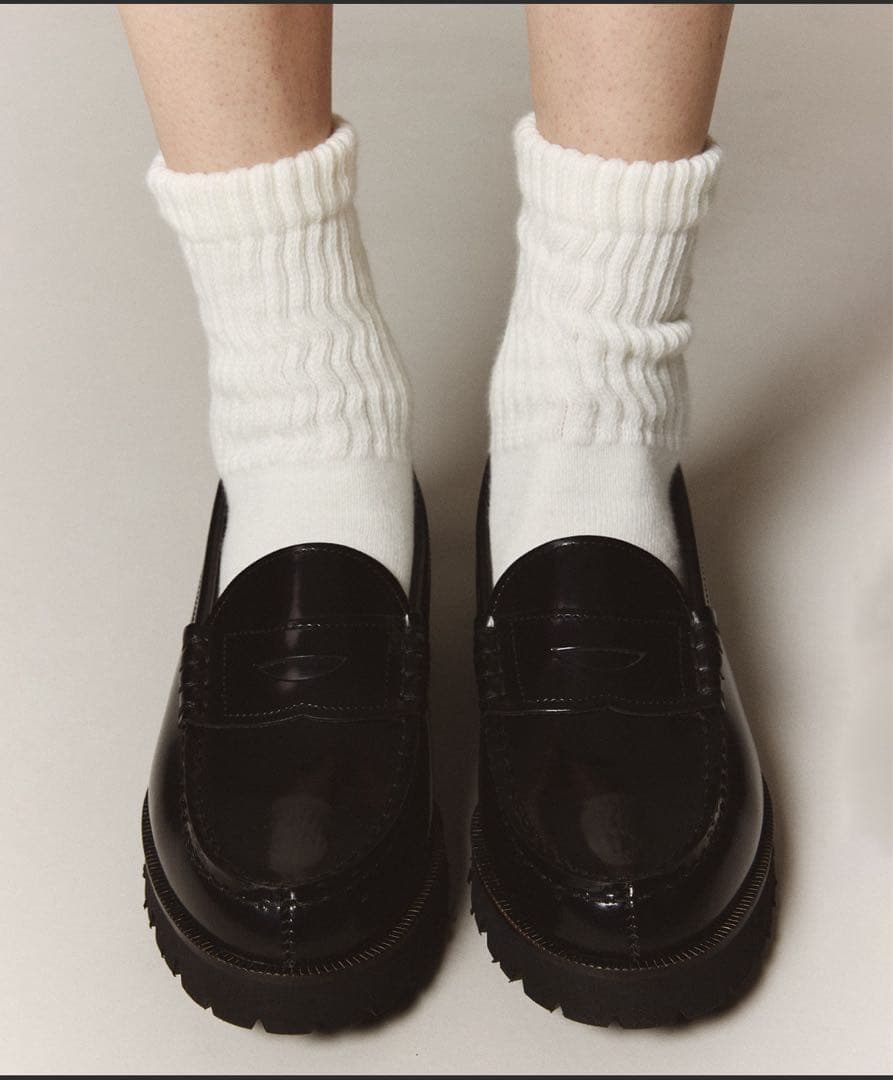 HARUTA×PUBLIC TOKYO　トラックソールローファー　ブラック　2