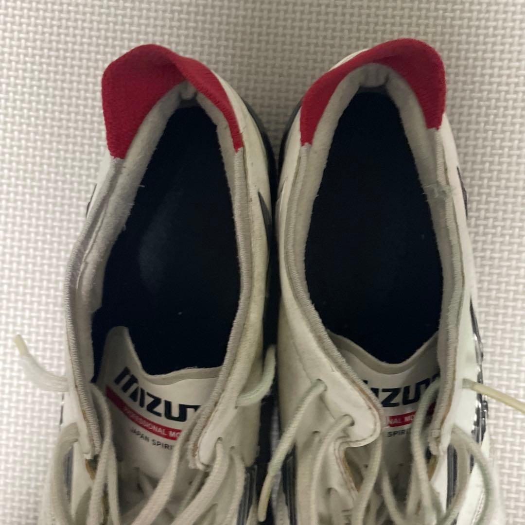 Mizuno サッカーシューズ スパイク ホワイト/レッド 取り替え式