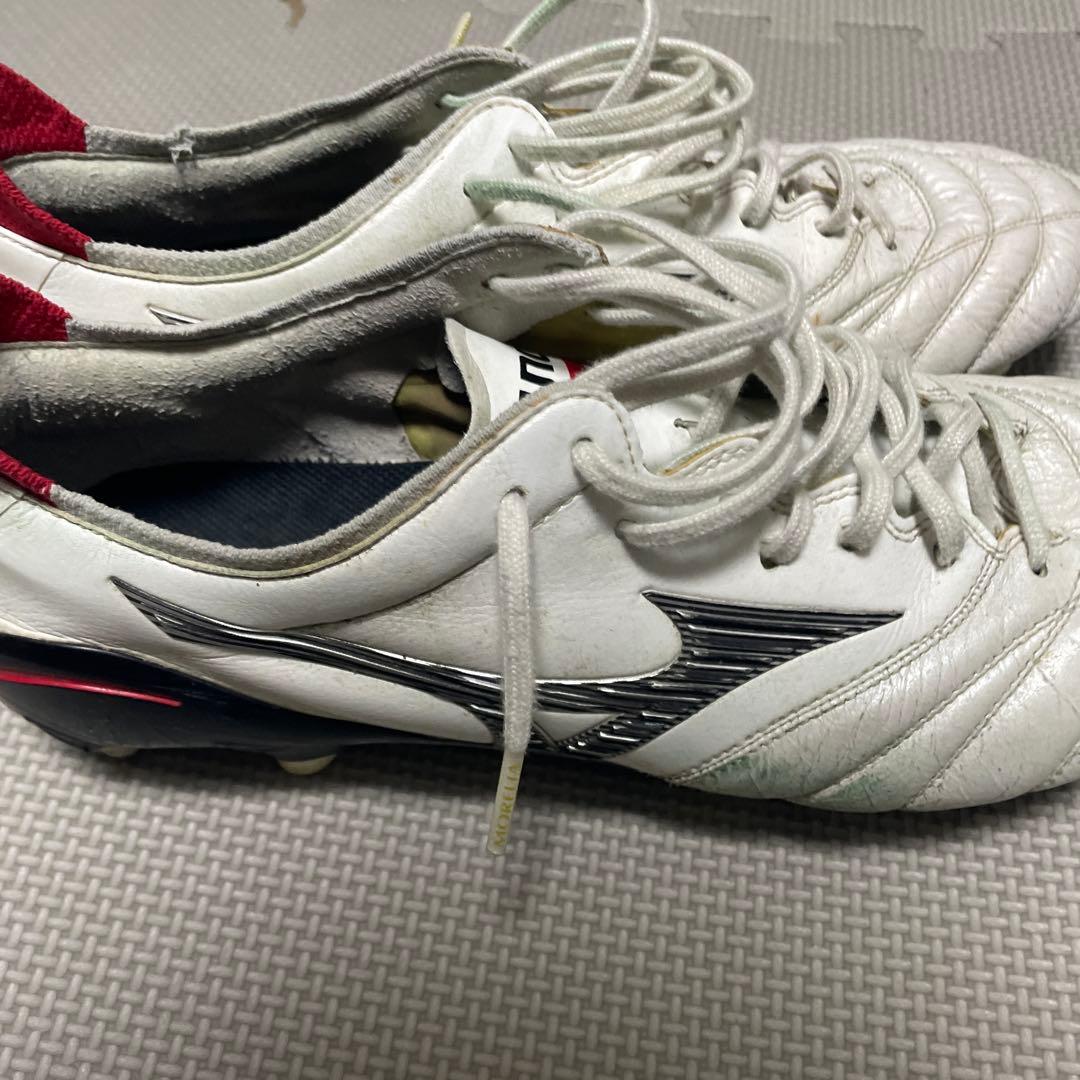 Mizuno サッカーシューズ スパイク ホワイト/レッド 取り替え式