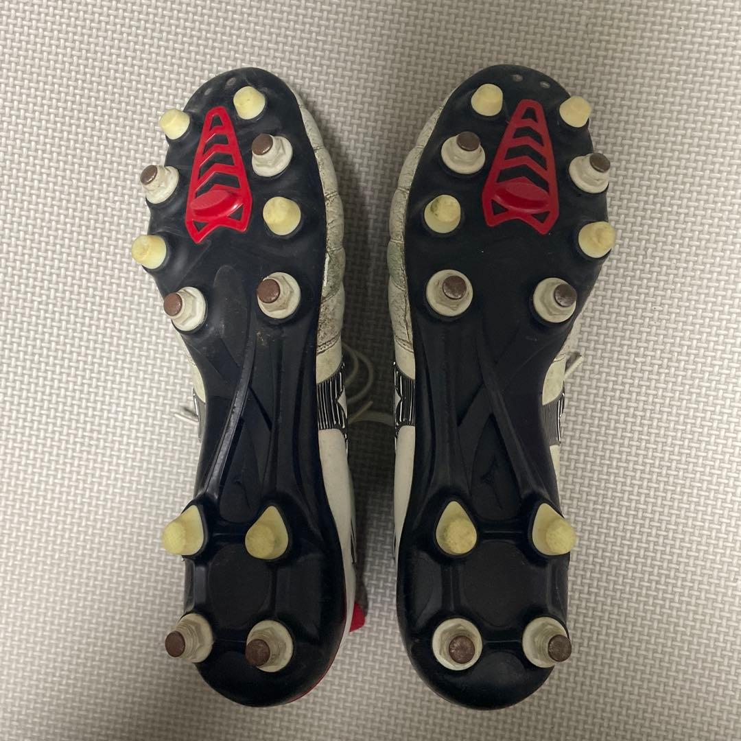 Mizuno サッカーシューズ スパイク ホワイト/レッド 取り替え式