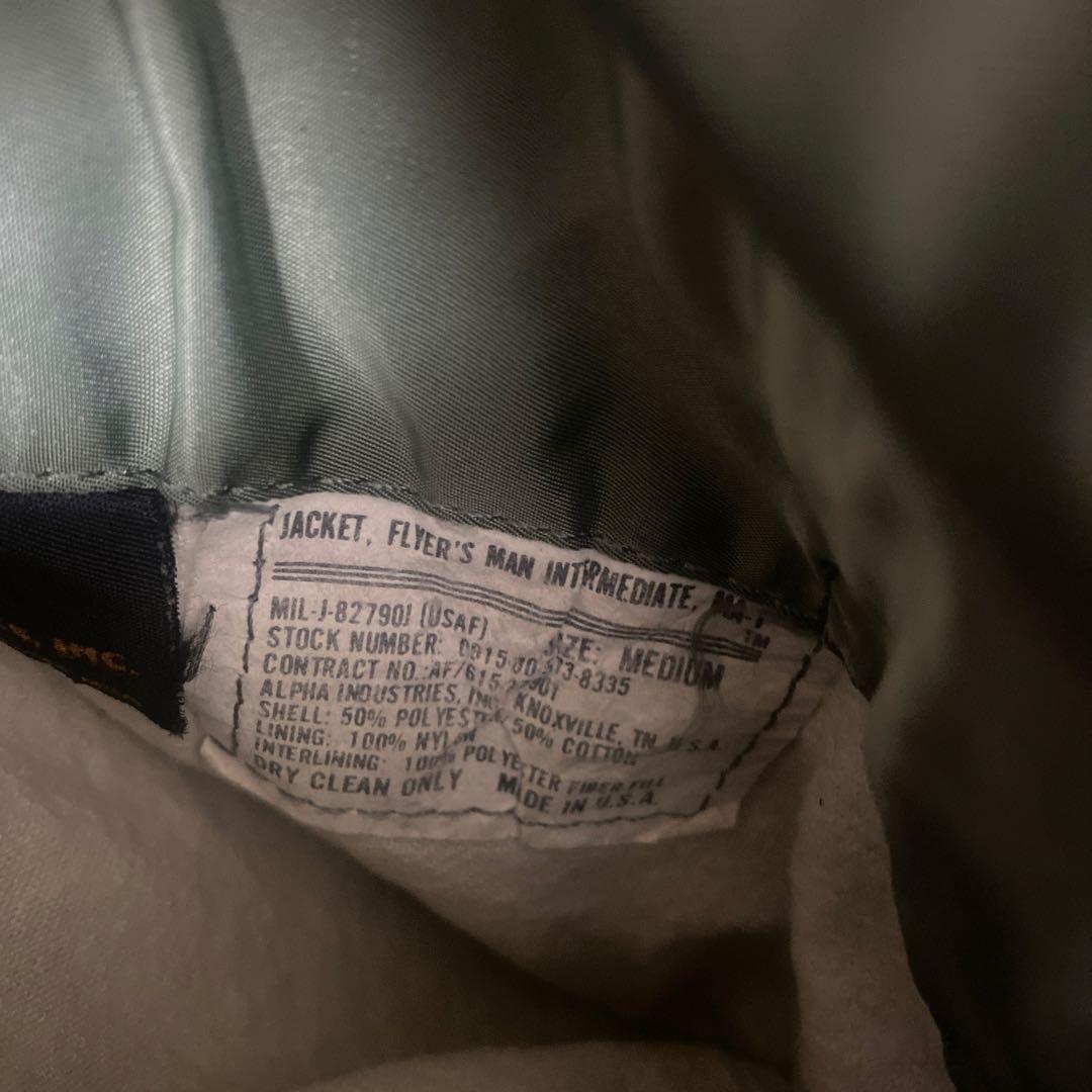 80s？ALPHA MA-1USA製オレンジ裏地 フライトジャケットS 説明必読