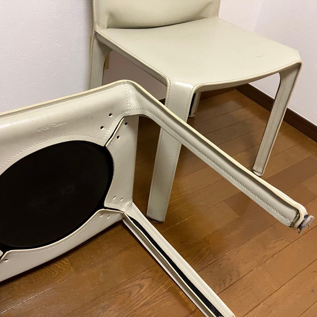 美品　カッシーナ cab412　アイボリー　ダイニングチェア　本革