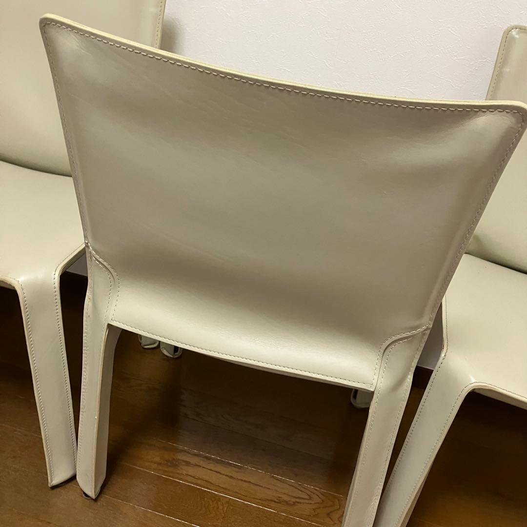 美品　カッシーナ cab412　アイボリー　ダイニングチェア　本革