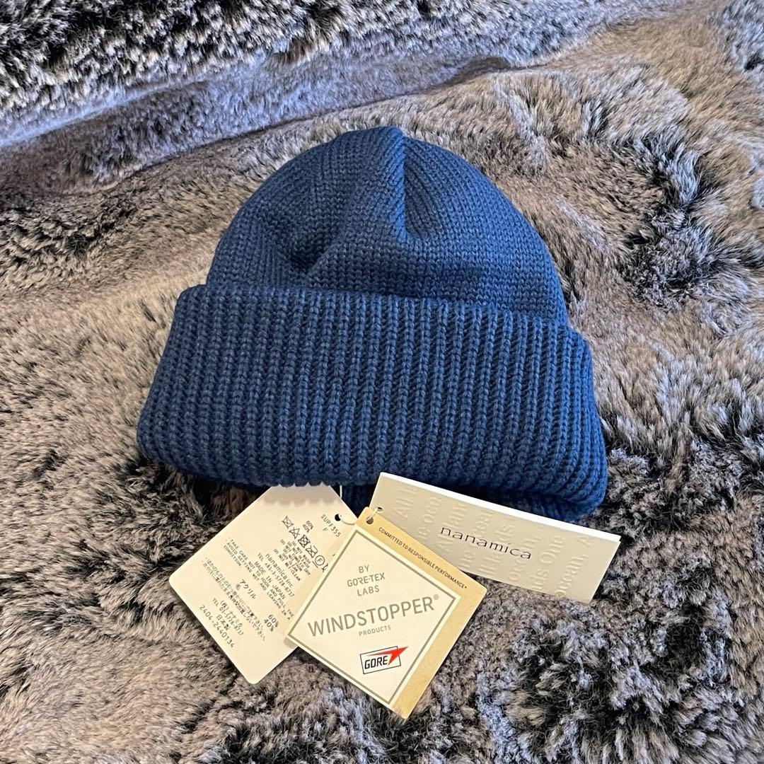 新品 ナナミカ 青 ゴアテックスインフィニウムウインドストッパービーニー