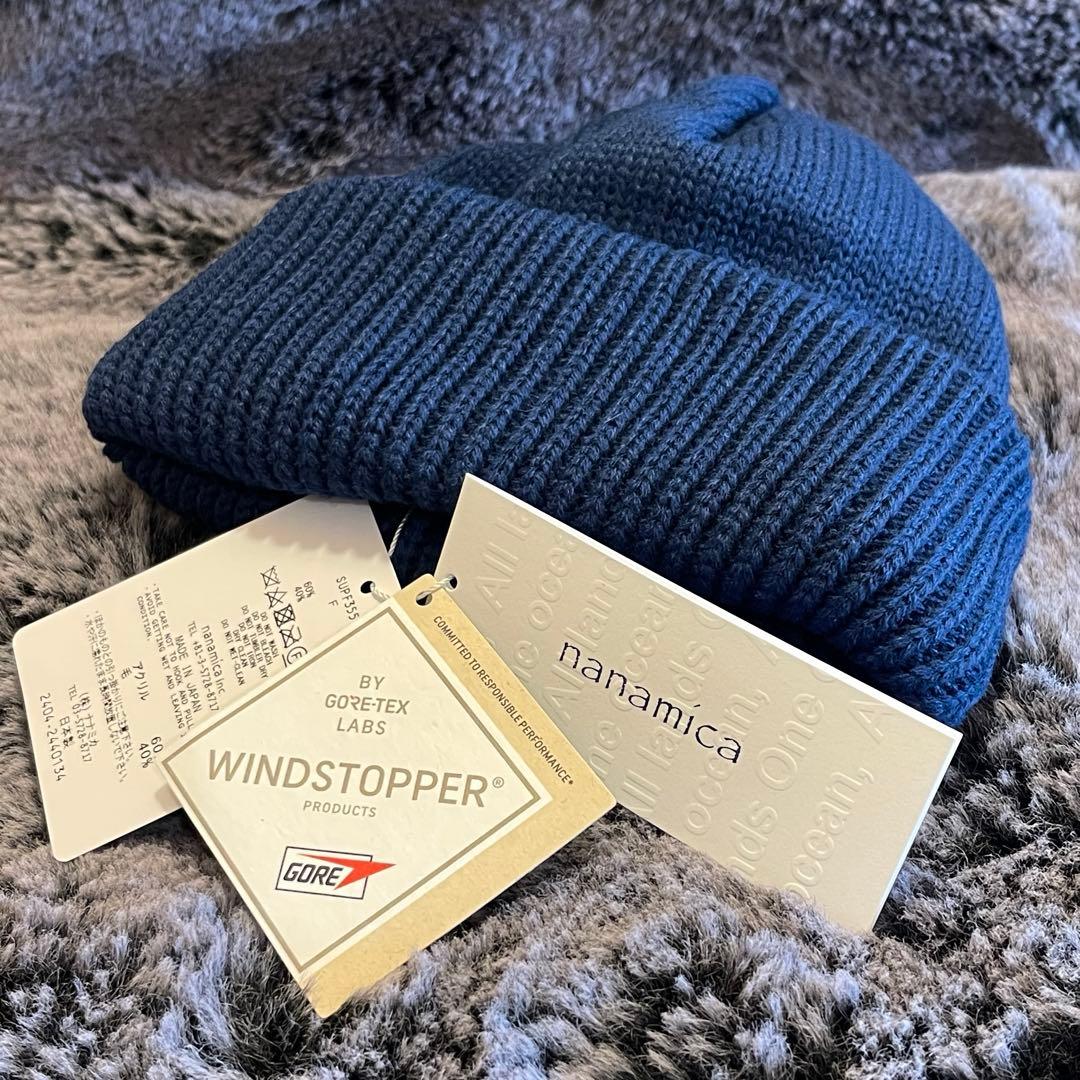 新品 ナナミカ 青 ゴアテックスインフィニウムウインドストッパービーニー