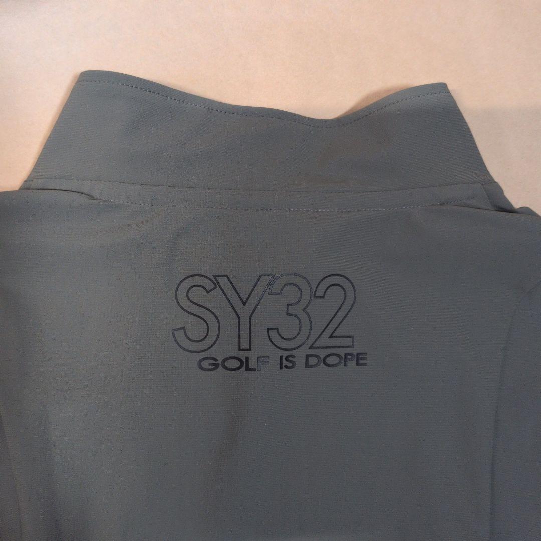 SY32 :メンズ:Lサイズ:ハーフジップ長袖シャツ:オリーブ色