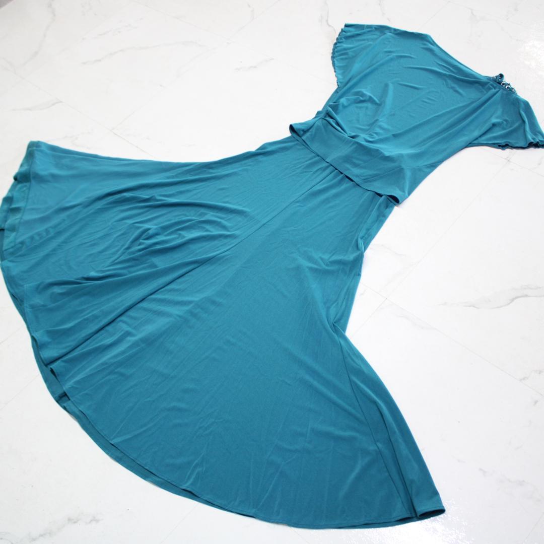 美品 日本製 社交ダンス衣装】グリーン CHACOTT 上下セット ツーピース