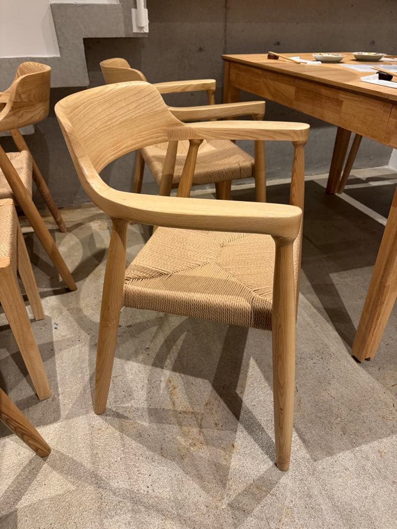 【HARA】木製アームチェア ペーパーコード座面