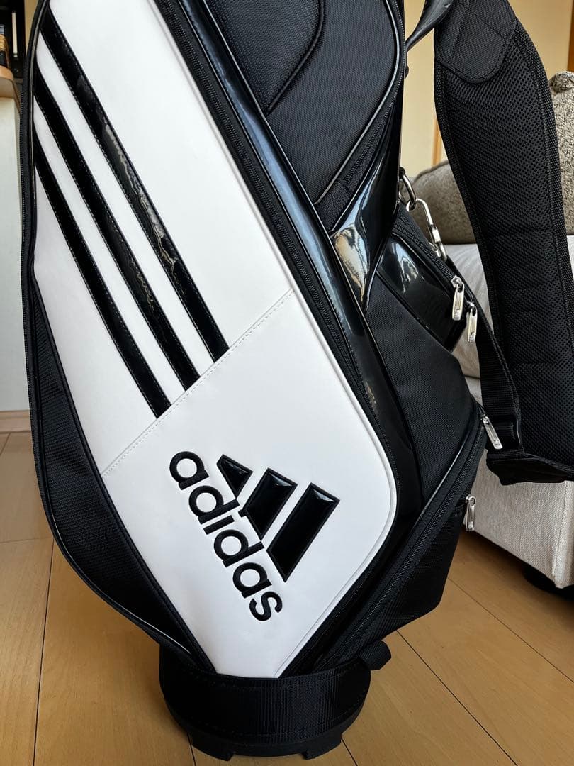 超美品adidas アディダス カートキャディバッグ 黒白