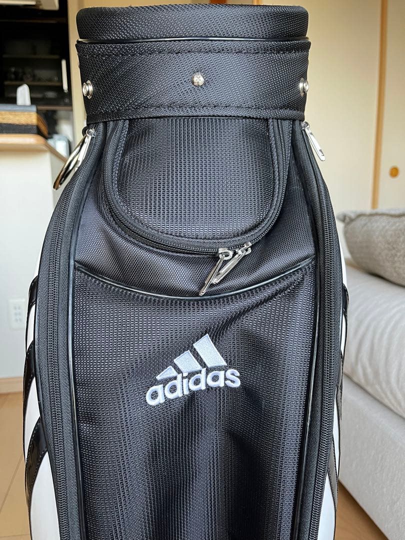 超美品adidas アディダス カートキャディバッグ 黒白