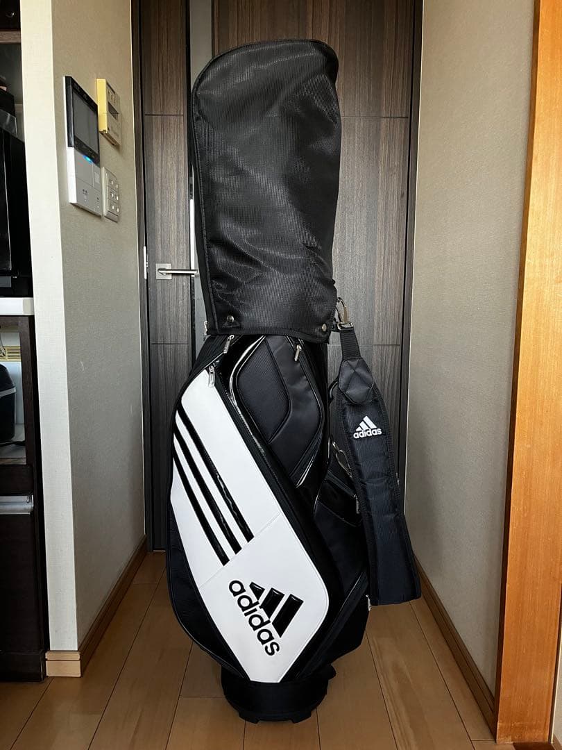 超美品adidas アディダス カートキャディバッグ 黒白