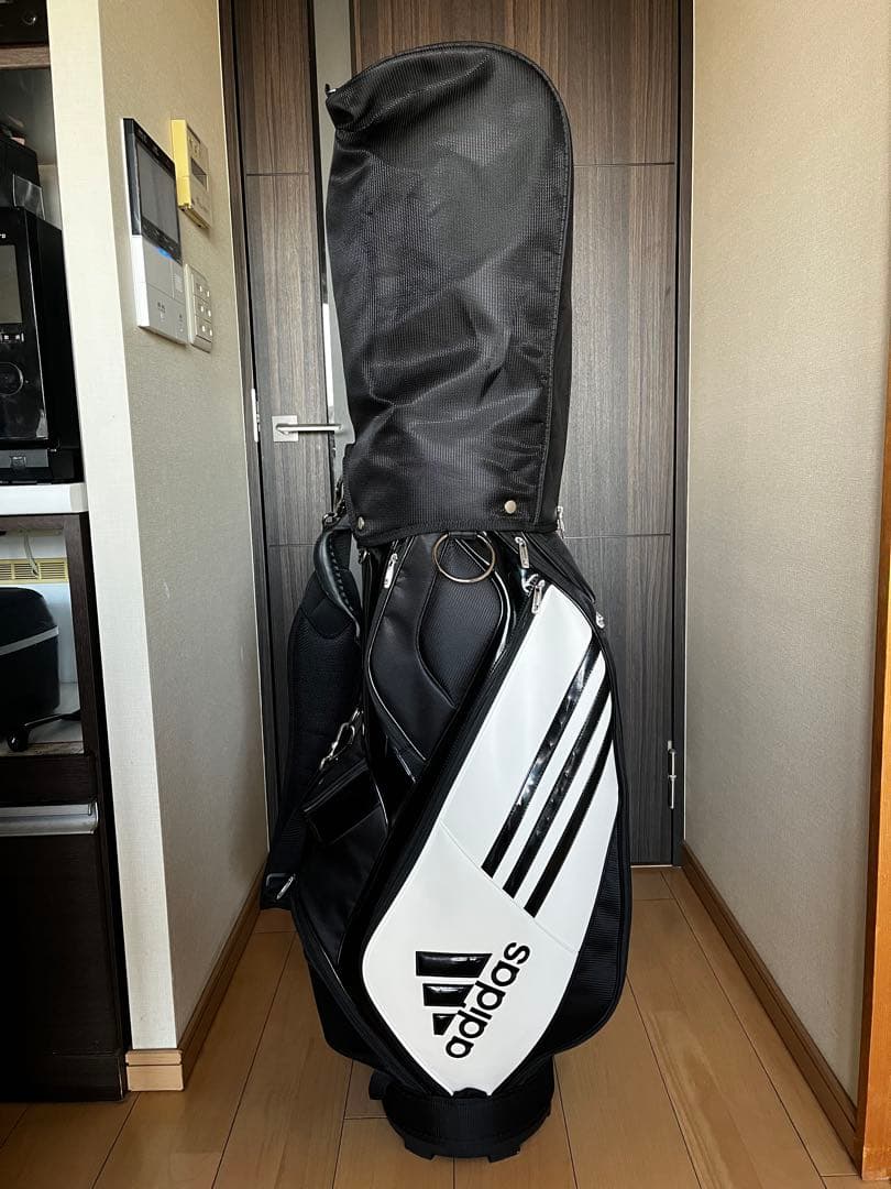 超美品adidas アディダス カートキャディバッグ 黒白