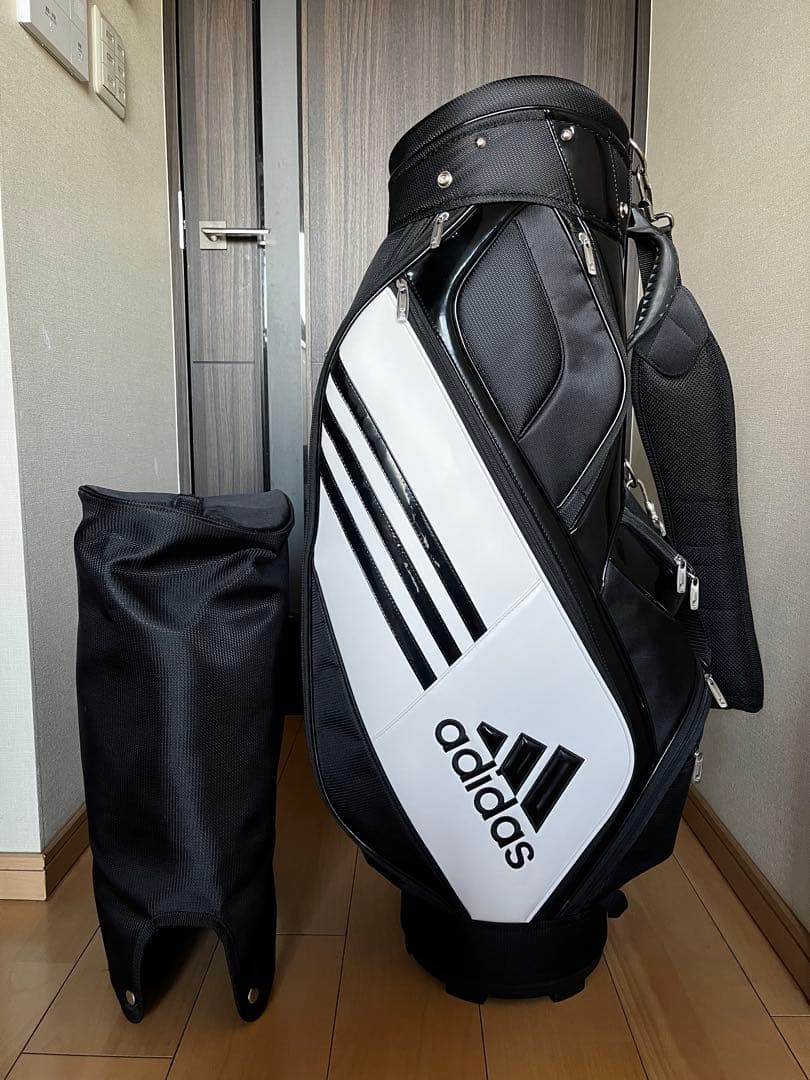 超美品adidas アディダス カートキャディバッグ 黒白