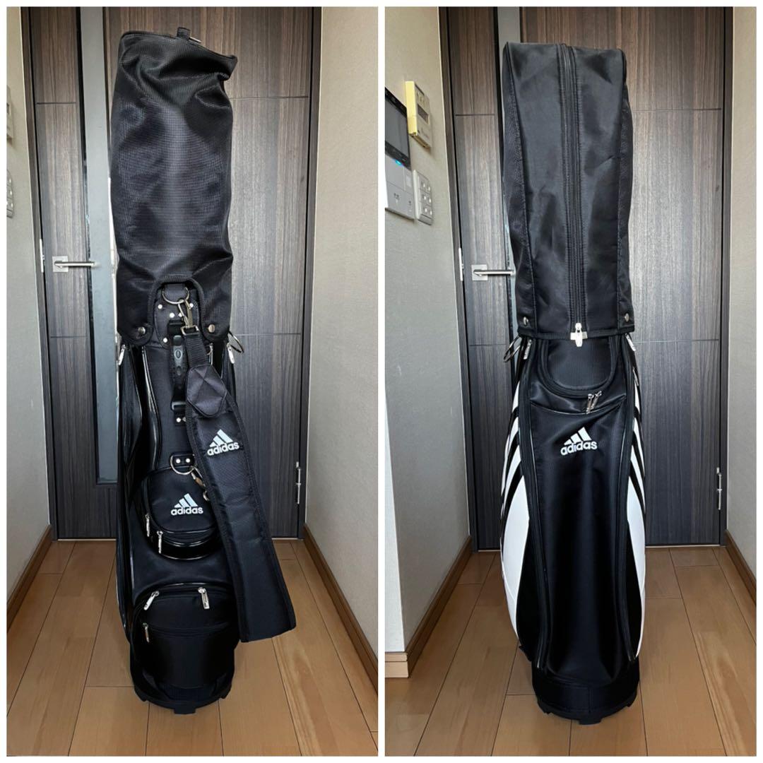超美品adidas アディダス カートキャディバッグ 黒白
