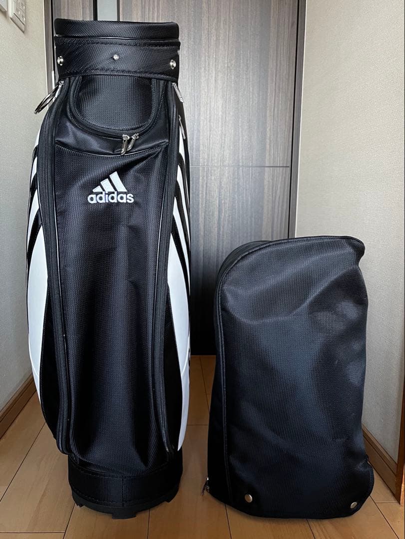 超美品adidas アディダス カートキャディバッグ 黒白