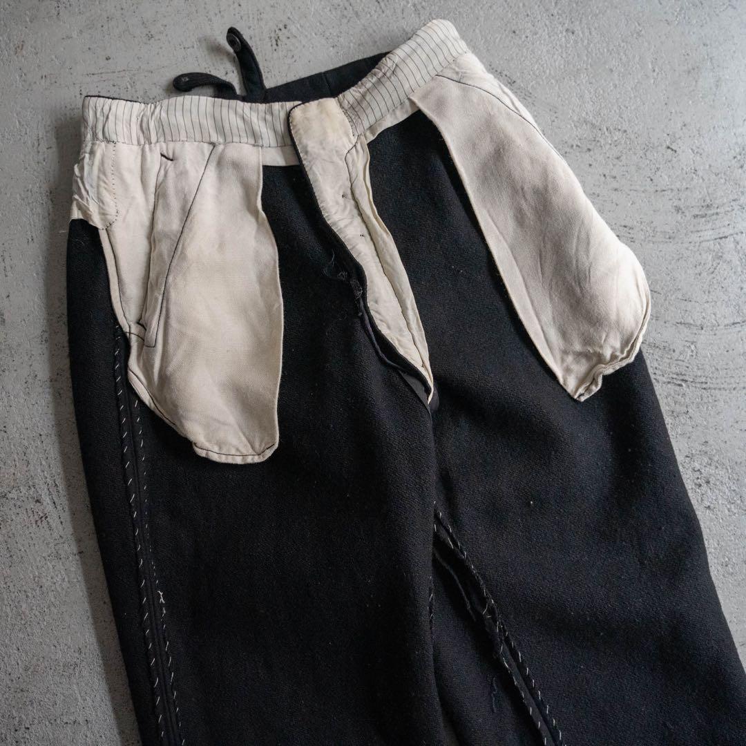 希少 50s 60s vintage ユーロ製 ウール ワイドパンツ サイド刺繍
