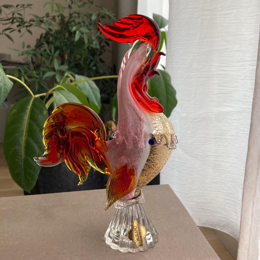 ムラノグラス　鶏　にわとり　MURANO ムラーノ　ヴェネツィア　ガラス細工