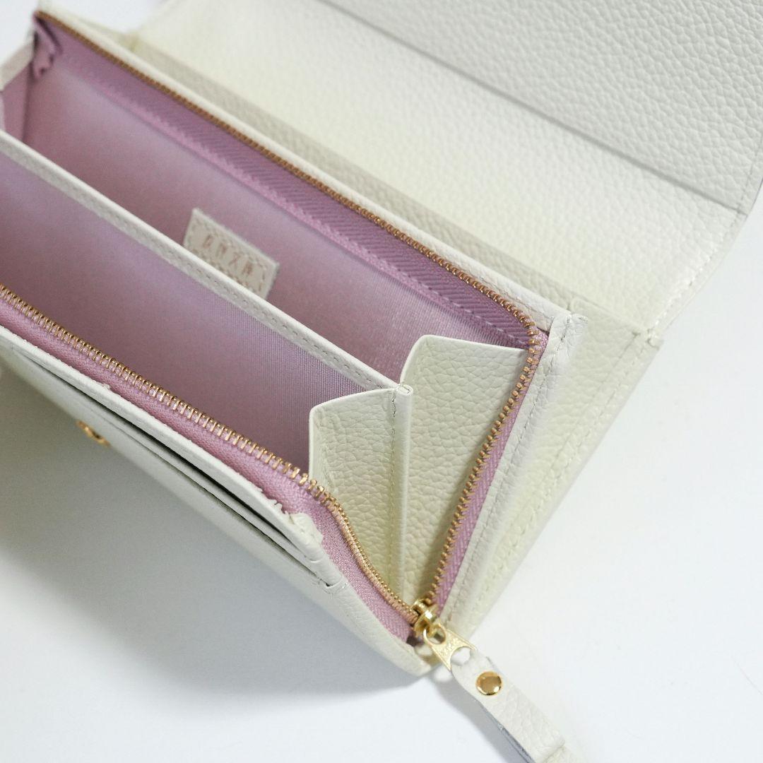 【未使用新品】友禅文庫 蝶柄 長財布 牛革 日本製 大容量