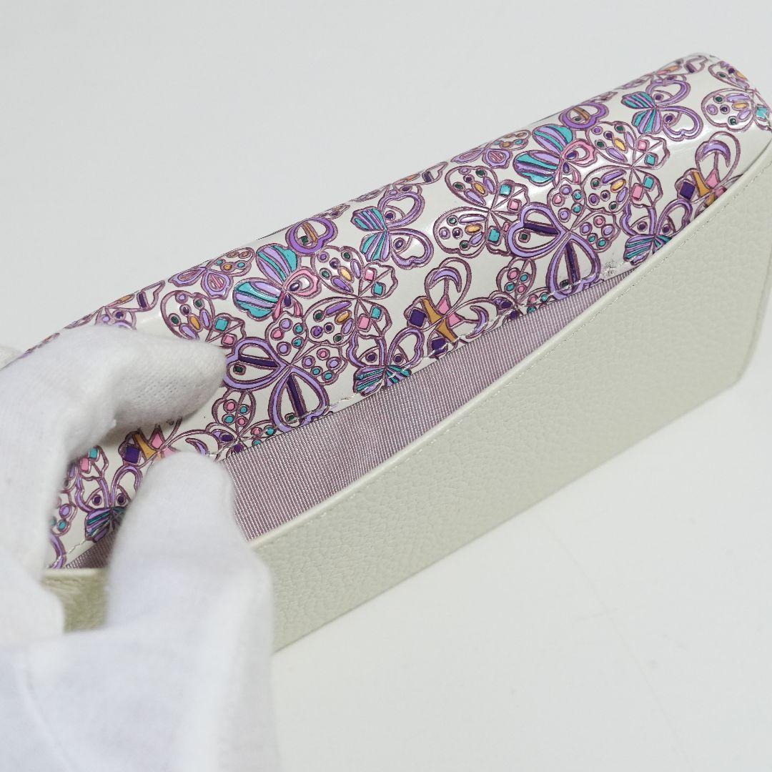 【未使用新品】友禅文庫 蝶柄 長財布 牛革 日本製 大容量