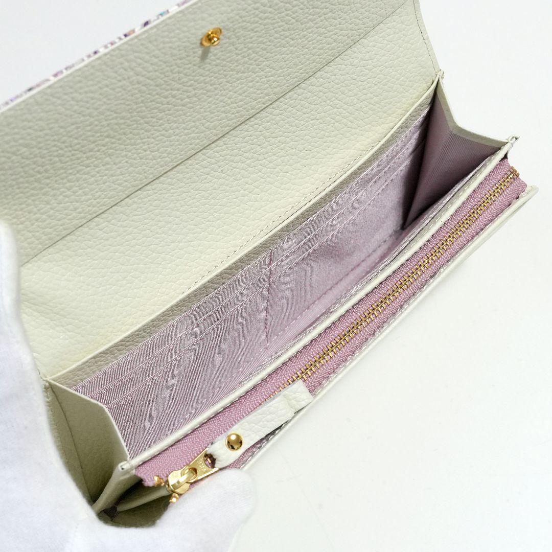 【未使用新品】友禅文庫 蝶柄 長財布 牛革 日本製 大容量