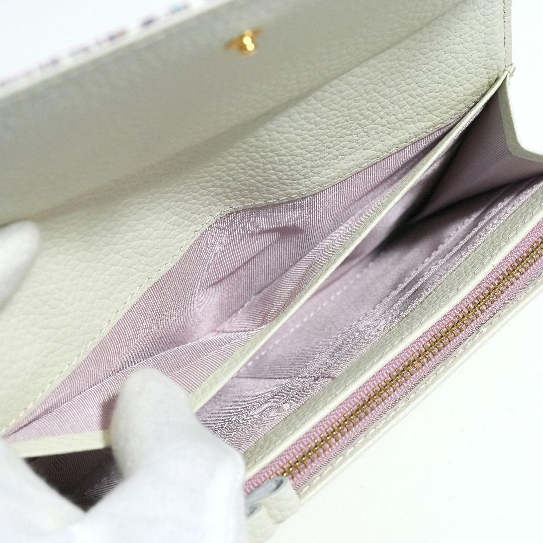 【未使用新品】友禅文庫 蝶柄 長財布 牛革 日本製 大容量