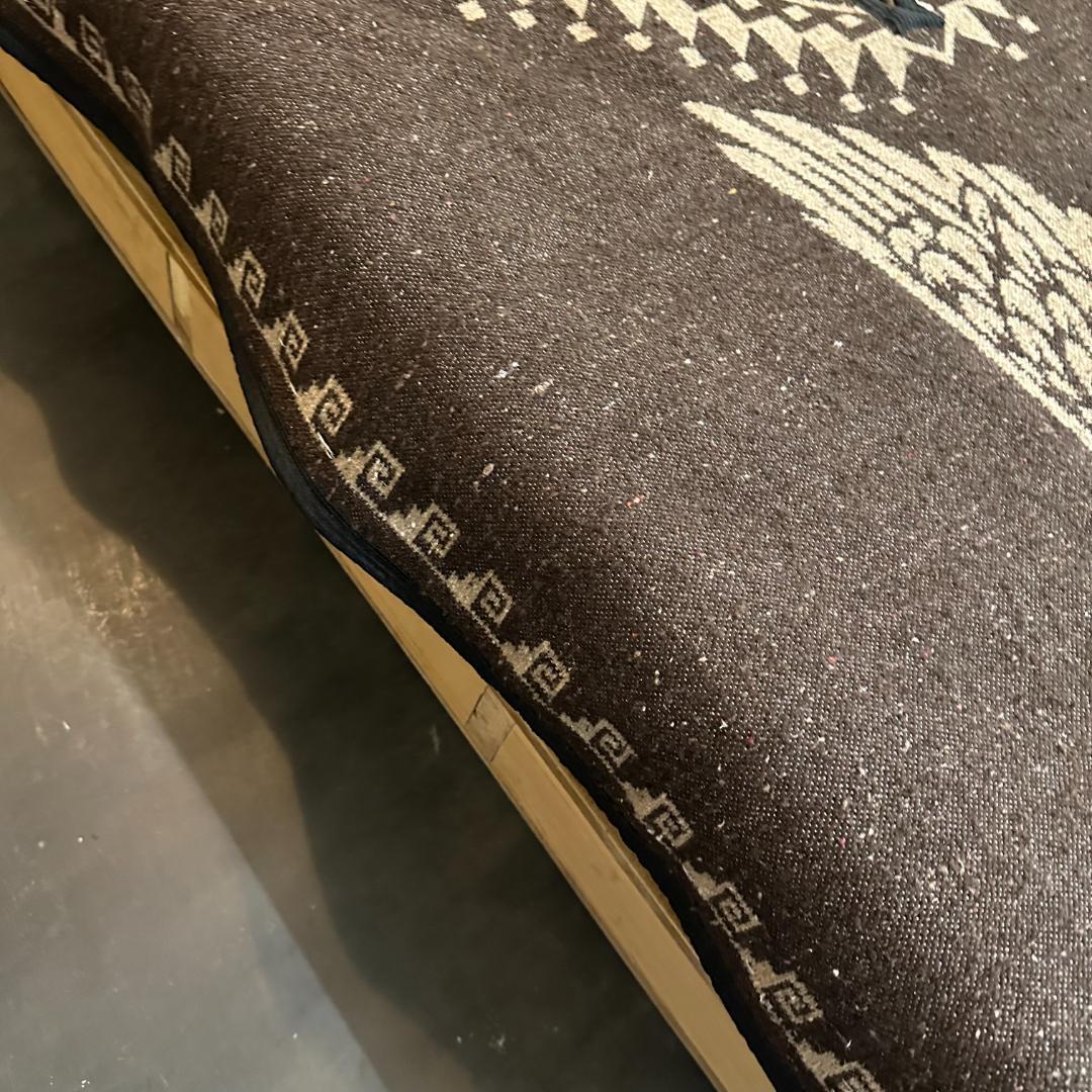 メキシコ製 アステカポンチョ | メキシカンラグ ネイティブ柄 ブラウン