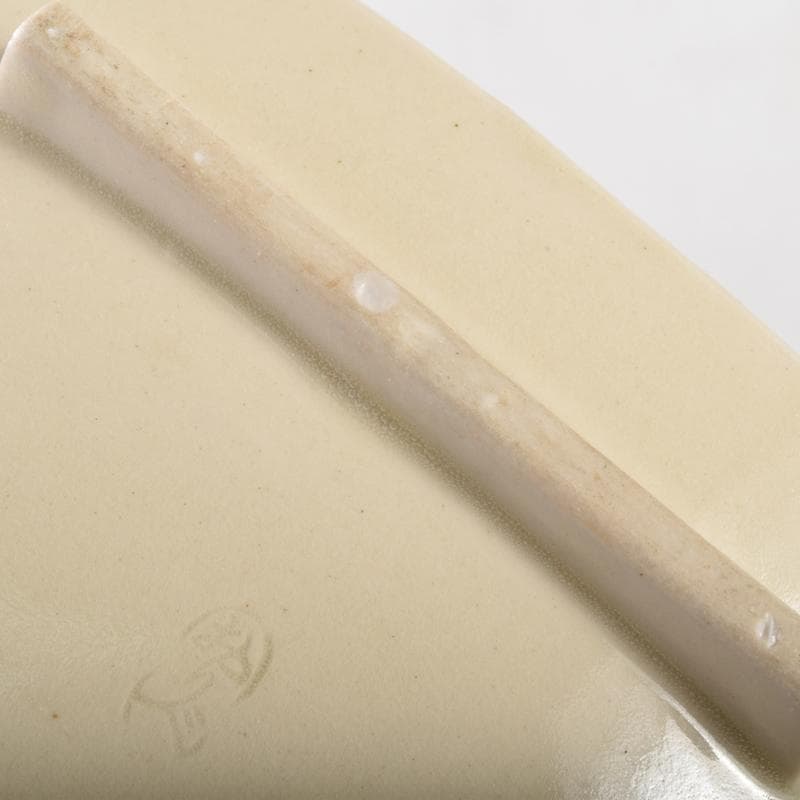 織部焼　四方皿　銘々皿　六客　在銘　共箱　C　6961