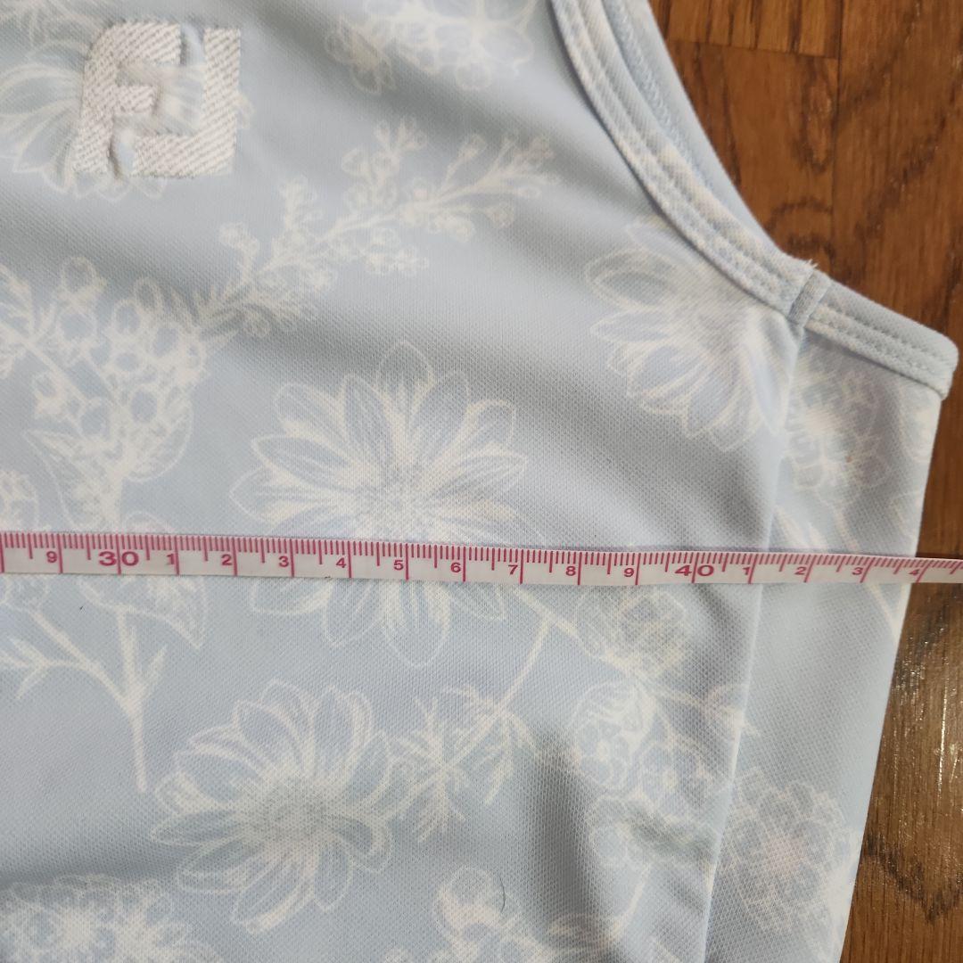 韓国女子FJ 水色 花柄 ノースリブシャツ スカート セットアップ