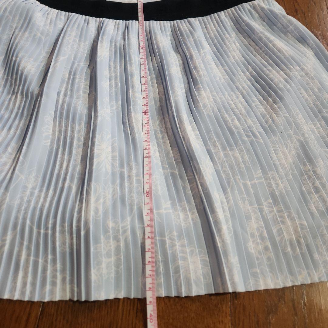 韓国女子FJ 水色 花柄 ノースリブシャツ スカート セットアップ